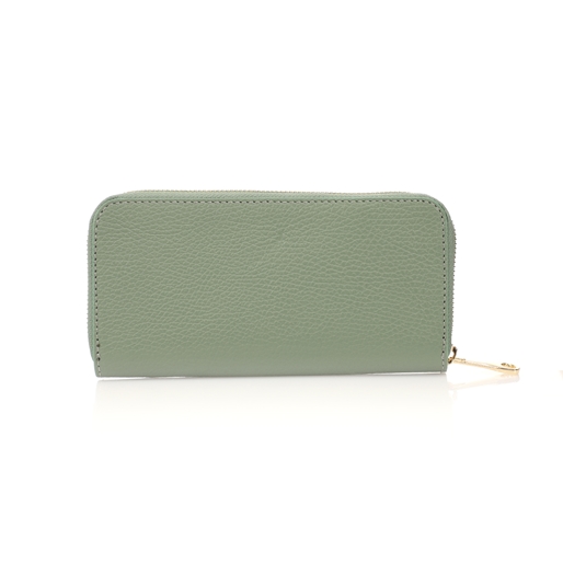 Mini Discoveries μεγάλο ανοιχτό πράσινο δερμάτινο πορτοφόλι με φερμουάρ-