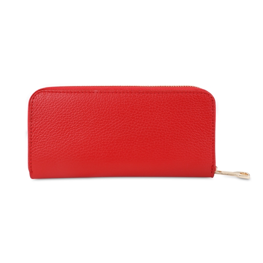 Mini Discoveries μεγάλο κόκκινο δερμάτινο πορτοφόλι με φερμουάρ-