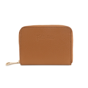 Mini Discoveries small brown leather wallet with zipper-