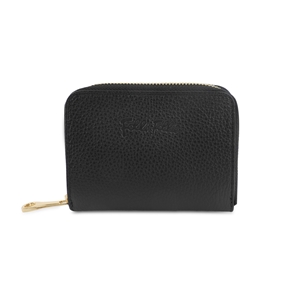 Mini Discoveries small black leather wallet with zipper-
