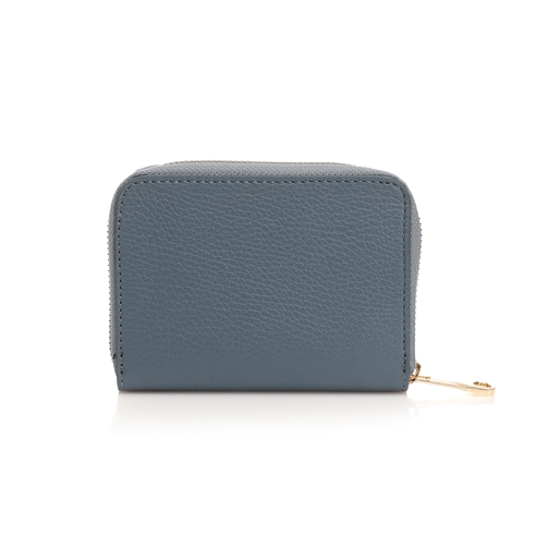 Mini Discoveries μικρό γαλάζιο δερμάτινο πορτοφόλι με φερμουάρ-