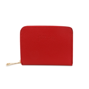 Mini Discoveries small red leather wallet with zipper-