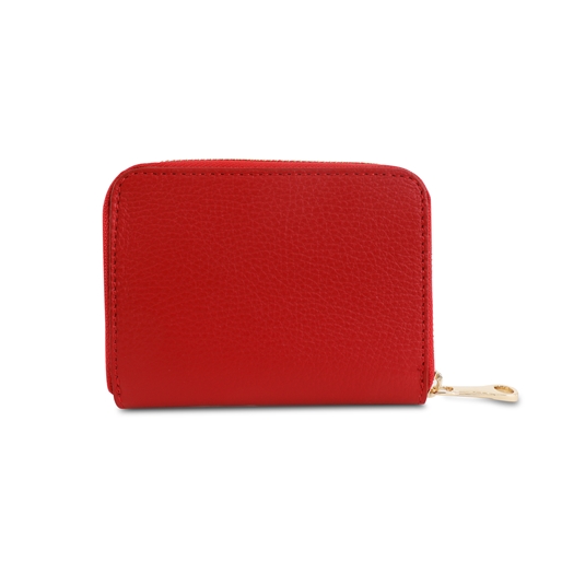 Mini Discoveries μικρό κόκκινο δερμάτινο πορτοφόλι με φερμουάρ-