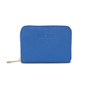Mini Discoveries μικρό μπλε δερμάτινο πορτοφόλι με φερμουάρ-