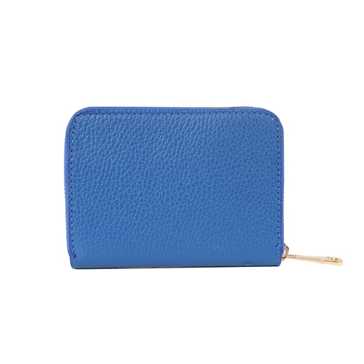 Mini Discoveries μικρό μπλε δερμάτινο πορτοφόλι με φερμουάρ-