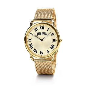 Perfect Match Yellow Gold Mesh Bracelet Big Watch-