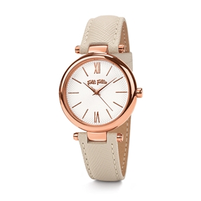 Cyclos Beige Leather Watch-