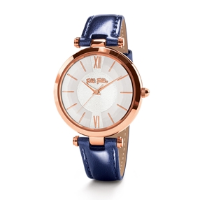 Lady Bubble Rose Gold Plated Leather Watch-