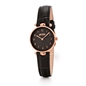 Lady Club small case black leather strap watch-