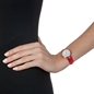 Lady Club small case red leather strap watch-