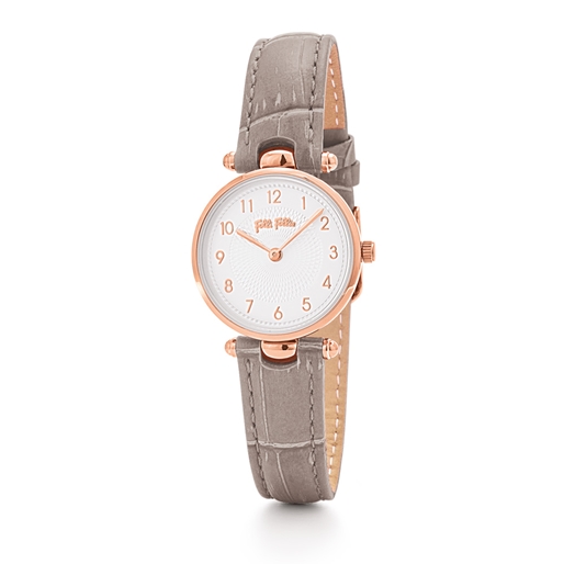 Lady Club small case gray leather strap watch-