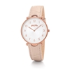 Lady Club large case pink leather strap watch