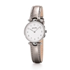 Lady Club small case silver leather strap watch