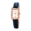 Style Swing Oblong Case With Stones Leather Watch