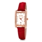 Style Swing Oblong Case With Stones Leather Watch-