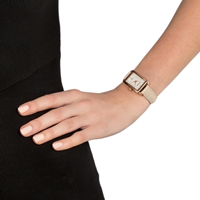 Style Swing Oblong Case Leather Watch-