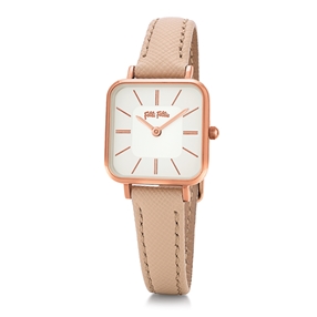 Timeless Bonds Small Square Case Leather Watch-