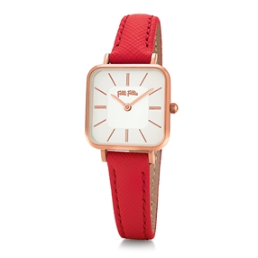 Timeless Bonds Small Square Case Leather Watch-