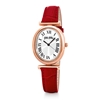 Metal Chic Oval Case Leather Watch