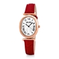 Metal Chic Oval Case Leather Watch-