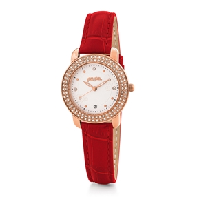 H4H Floral Small Case Leather Watch-