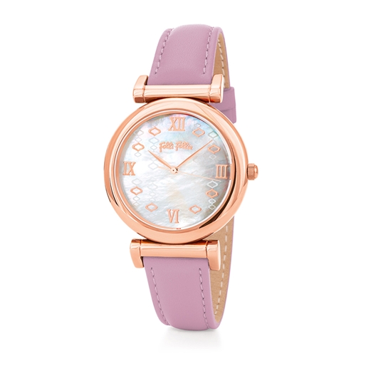 Mod Princess Big Case Lilac Leather Watch-