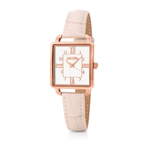 Retro Time Small Case Leather Watch-