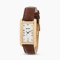 Think Tank gold plated watch with brown leather strap-