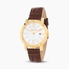Drive Me stainless steel yellow gold plated watch with leather strap