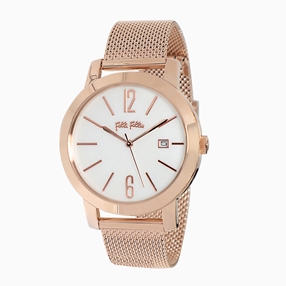 Drive Merose gold plated watch with mesh bracelet-