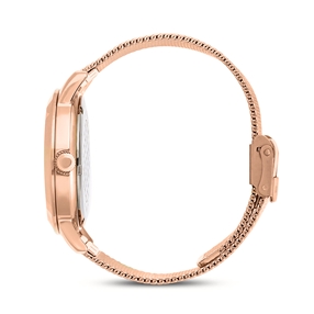 Drive Me stainless steel rose gold plated watch with mesh bracelet-