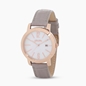 Drive Me stainless steel rose gold plated watch with leather strap-
