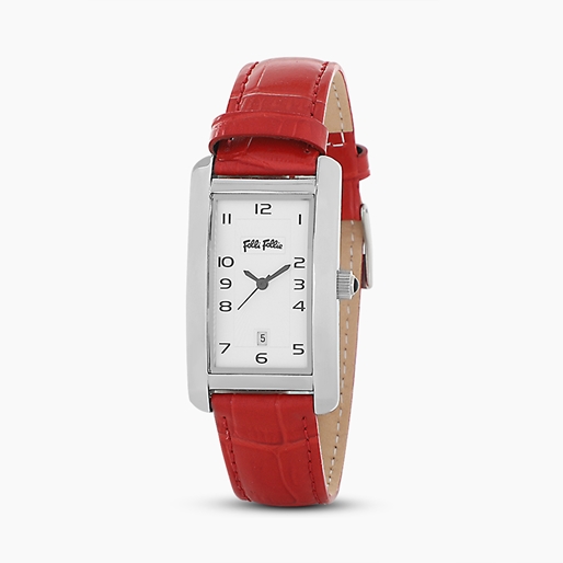 Think Tank watch with red leather strap-