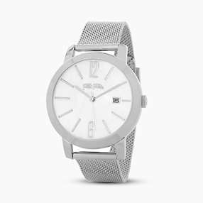 Drive Me stainless steel watch with mesh bracelet-