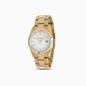 All Time gold plated bracelet watch with small case and white MOP dial-