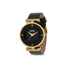 Vintage Dynasty gold plated watch with black leather strap