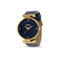 Vintage Dynasty gold plated watch with blue leather strap-