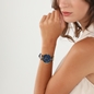 Vintage Dynasty μπλε δερμάτινο ρολόι με σκούρο μπλε καντράν-