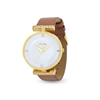 Vintage Dynasty camel leather watch with white dial