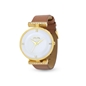 Vintage Dynasty camel leather watch with white dial-