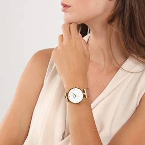 Vintage Dynasty κάμελ δερμάτινο ρολόι με λευκό καντράν-