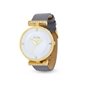 Vintage Dynasty gold plated watch with gray leather strap-