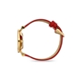 Vintage Dynasty gold plated watch with red leather strap-