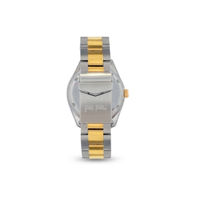 All Time δίχρωμο ρολόι μπρασελέ με μεγάλη κάσα και χρυσό καντράν-