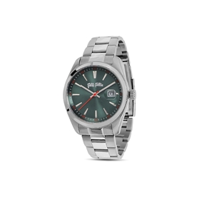 All Time bracelet watch with large case and green dial-