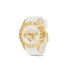 Color Me Free white silicone strap gold plated watch