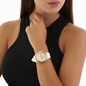 Color Me Free white silicone strap gold plated watch-