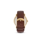 Vibrant Memories brown leather strap gold plated watch-