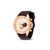 Color Me Free brown silicone strap rose gold plated watch