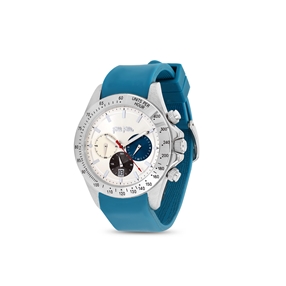 Color Me Free blue silicone strap watch-